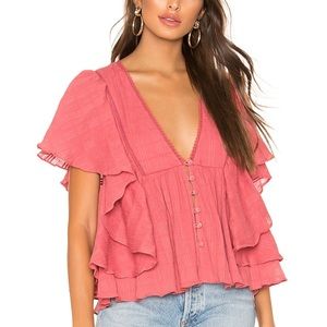 Revolve Tularosa Flowy Coral Shirt